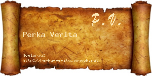 Perka Verita névjegykártya